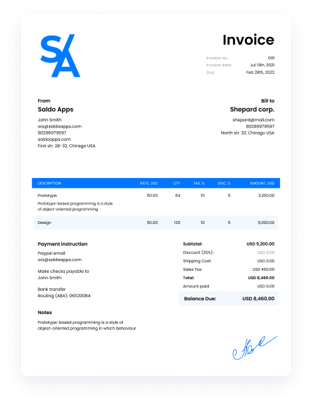 medical invoice template edit i download saldoinvoice