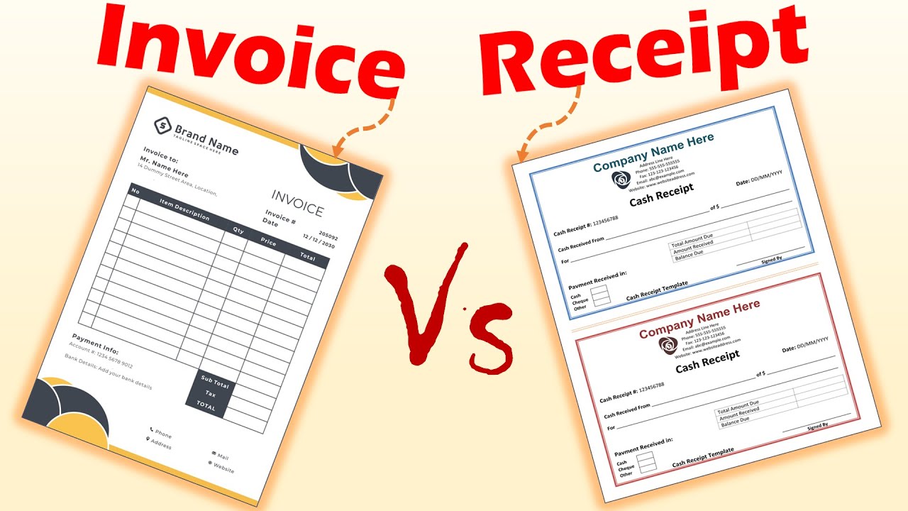 What is the difference between invoice and receipt? (15)