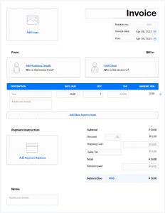 Invoice Template Sample 