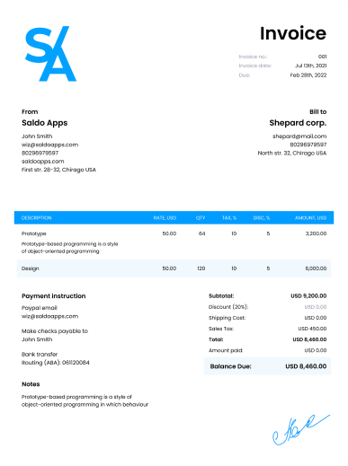 Lawyer (Attorney) invoice template - Edit I Download