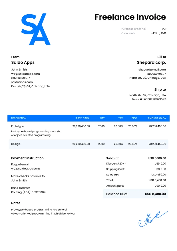 Freelance Invoice Template: Download Invoices For Freelancers