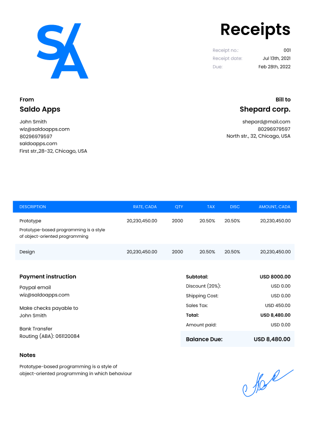 Malaysia Receipt Template - Edit I Download