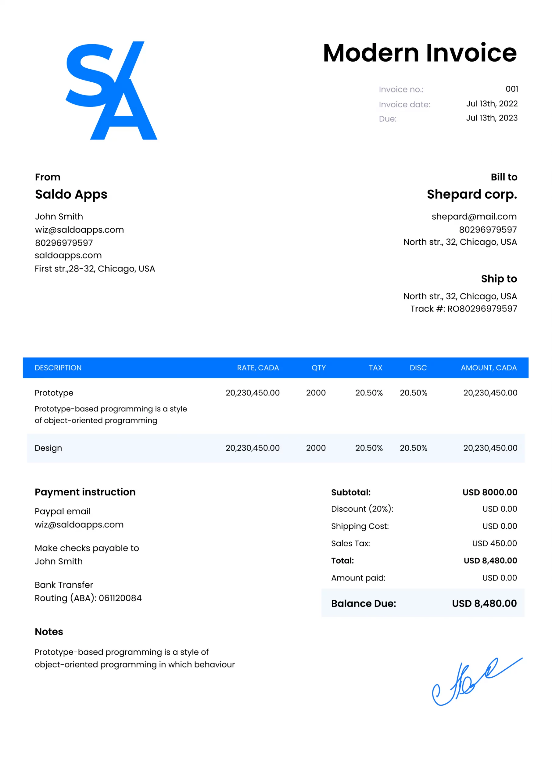 Free Modern Invoice Templates - Free I Download